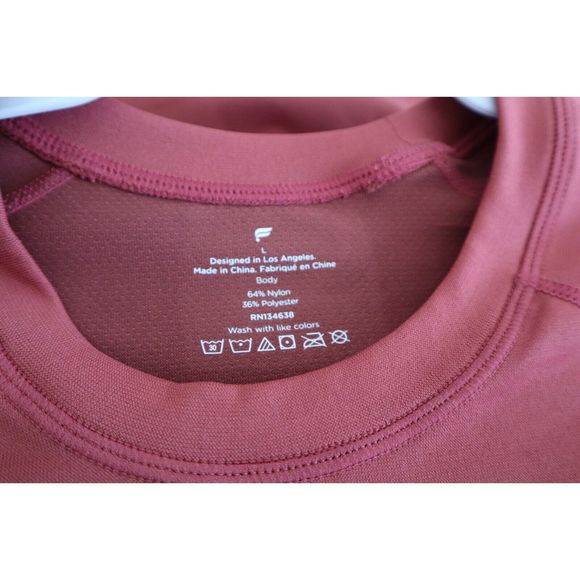 Fabletics Men's Sz Large Red The Training Day Lightweight Long Sleeve Tee - Picture 4 of 6